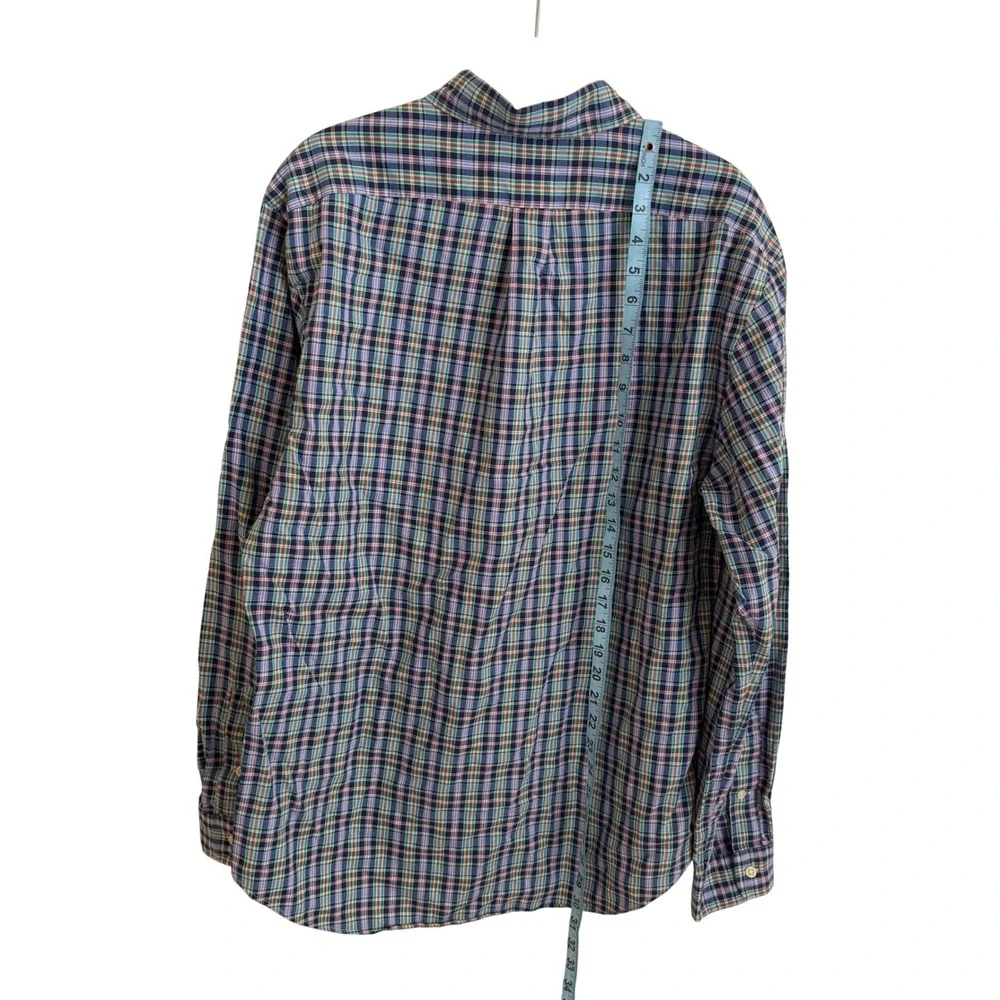 Polo‎ Ralph Lauren Slim Fit Plaid Button Down Shirt Mens Large Multi Color Pony